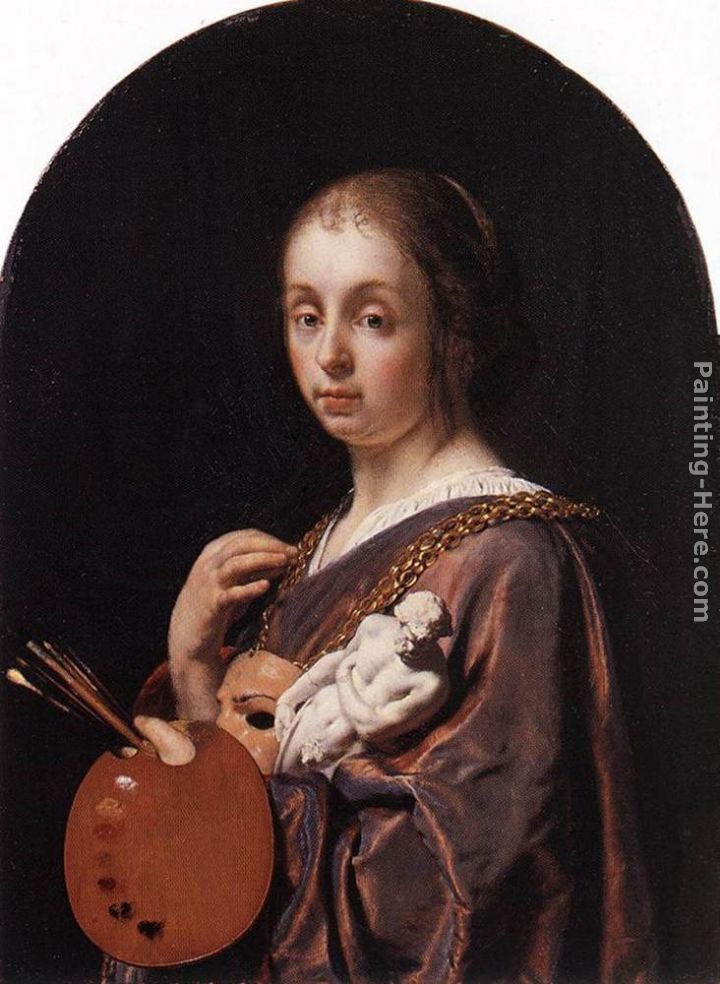 Pictura (an allegory of painting) painting - Frans van Mieris Pictura (an allegory of painting) art painting
